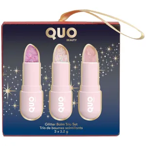 Glitter Balm Trio Set - Pink - Dazzling pH-Adjusting Lip Balm Trio with Jojoba Oil and Vitamin E