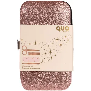 Glitter Ombre Manicure Set - 4-Piece Essential Kit with Clippers, Scissors, Tweezers, and Emery Board