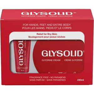 Glysolid Glycerine Cream Gift Set 2-pc - Hydrating, Fragrance-Free, Non-Greasy Formula for All Skin Types