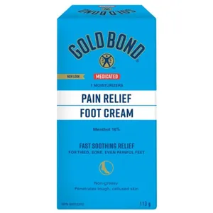 Gold Bond Pain Relieving Foot Cream with Aloe & Vitamin E for Minor Aches - 4 oz Tube