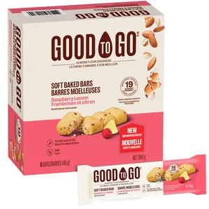 Good to Go Raspberry Lemon Soft Baked Bar - Pink and CrÃ¨me, 5g Sugar, 6g Fiber, Almond Flour