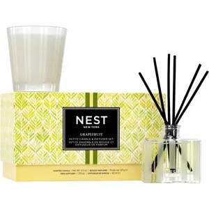 Grapefruit Petite Candle & Diffuser Set - Fresh Citrus Scent Gift Set for Uplifting Home Ambiance