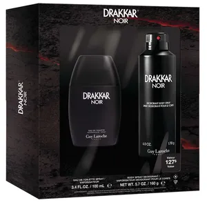 Guy Laroche Drakkar Noir Eau de Toilette 10ml & Body Spray Set - Bold Aromatic Fragrance for Men