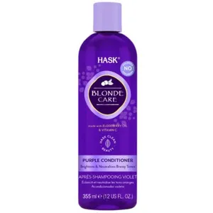 HASK Blonde Care Purple Toning Conditioner for Brassy Tones, 12 oz - Vegan, Moisturizing Formula