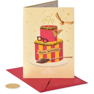 Harry Potter Birthday Card from Papyrus - The Chosen One, Handcrafted with Gryffindor Theme