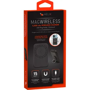 Helix 5,000 mAh Wireless Power Bank with Ring Holder & Kickstand for MagSafe Devices