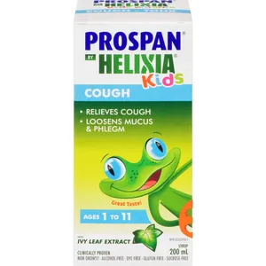 Helixia Kids Cough Relief Syrup - Non-Drowsy, Alcohol-Free, Gluten-Free, Dye-Free, 100mL