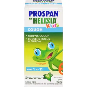 Helixia Kids Cough Syrup - Non-Drowsy, Alcohol-Free, Gluten-Free, Dye-Free, Sucrose-Free