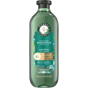 Herbal Essences Eucalyptus Sulfate Free Shampoo 400 mL for All Hair Types, Nourishing & Lightweight