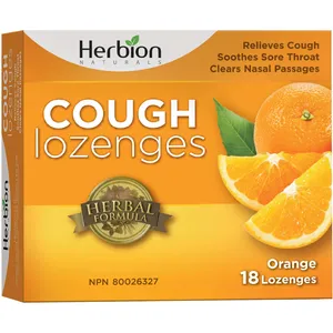 Herbion Cough Lozenges Orange - Natural Relief for Cough, Sore Throat, and Nasal Congestion