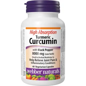 High Absorption Turmeric Curcumin with Black Pepper 8000 mg - Vegan Joint Support Supplement