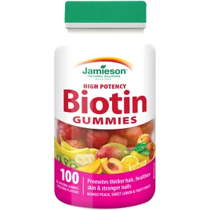 High Potency Biotin Gummies - Supports Healthy Hair, Skin & Nails - 2,500mcg - Natural Flavors