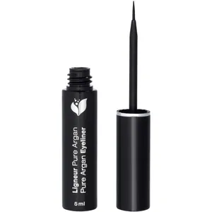 High Precision Black Liquid Eyeliner for Sensitive Eyes with Argan, Pumpkin & Carob Oil