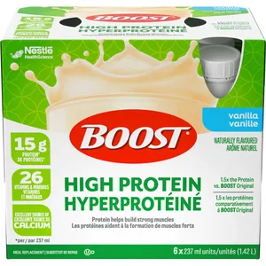 High Protein Vanilla Meal Replacement Drink - 15g Protein, Gluten-Free, Pack of 6 (237ml Each)