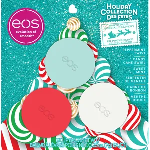 Holiday Candy Cane Swirl Lip Balm - Peppermint Twist, Sweet Mint, Dermatologist Recommended