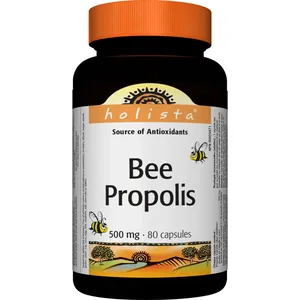 Holista Bee Propolis 500 mg Capsules - Natural Antioxidant for Health Support from Honey Bee Hives