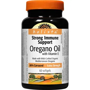 Holista Oregano Oil with Vitamin E Extra Strength 80% Carvacrol Softgels for Immune Support