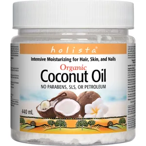 Holista Organic Coconut Oil - Premium Raw Coconut Moisturizer for Skin, Hair, and Cooking