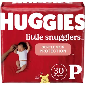 Huggies Little Snugglers Preemie Baby Diapers - Gentle Absorb Liner, Leak Protection, Disney Designs