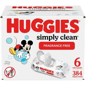 Huggies Skin Essentials Baby Wipes, 2 Flip Top Packs, Hypoallergenic, 99% Water, National Eczema Approved