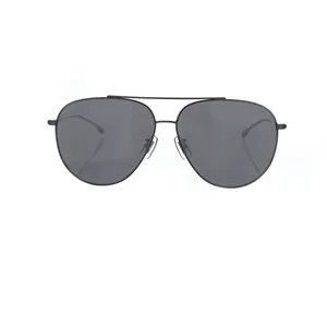 Hugo Boss 1296/F/SK Aviator Sunglasses in Ruthenium with Mirror Grey Lenses for Angular Faces