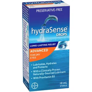 HydraSense Advanced Eye Drops for Dry Eyes, Preservative-Free with Provitamin B5, 10 mL