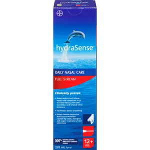 HydraSense Full Stream Nasal Spray 210ml - Natural Seawater Relief for Nasal Congestion & Allergy
