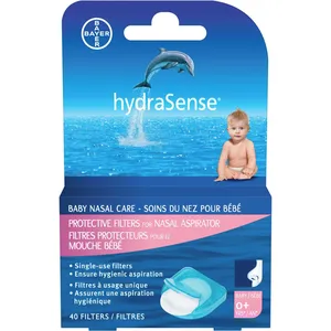 HydraSense Protective Filters for Nasal Aspirator - 40 Single-Use Filters for Baby Nasal Care