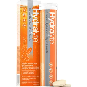 Hydralyte Effervescent Electrolyte Tablets - Orange Flavor for Quick Hydration and Recovery