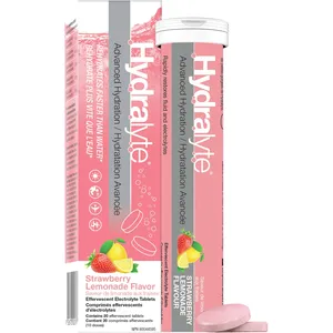 Hydralyte Effervescent Electrolyte Tablets - Strawberry Lemonade Flavor for Rapid Hydration