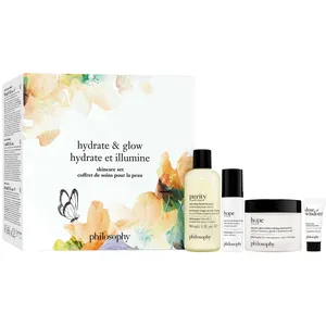 Hydrate & Glow Skincare Gift Set - 4-Piece Mother's Day Collection with Cleanser, Serum, Moisturizer, Eye Cream