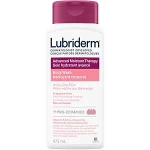 Hydrating Lubriderm Advanced Moisture Therapy Body Wash, 473ml - Soothes Itchy, Dry Sensitive Skin