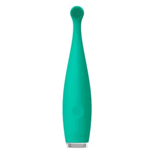 ISSA MikroBaby Toothbrush for Kids - Kiwi Color, Sonic Pulsations & Soft Silicone Bristles