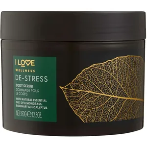 I LOVE Wellness De-Stress Body Scrub with Sea Salt and Essential Oils for Silky Smooth Skin