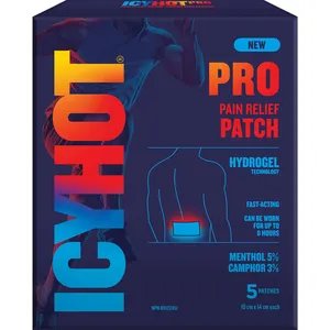 Icy Hot Pro Pain Relief Patch 5-Count - Fast-Acting Hydrogel Technology for Muscle & Joint Pain