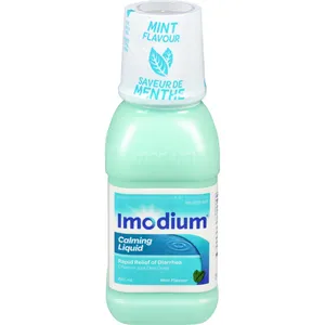 Imodium Calming Liquid for Diarrhea Relief, Mint Flavor 240ml - Fast and Effective Loperamide