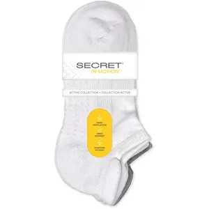 InMotionâ„¢ Half Cushion Low Cut Socks with Tab - 3 Pairs, One Size, Cotton Blend Comfort