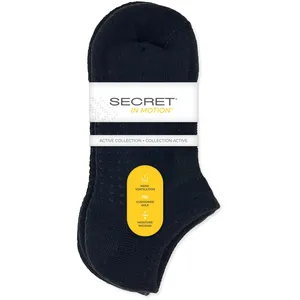 InMotionâ„¢ Half Cushion Sport No Show Socks - ONE SIZE - 3 Pairs with Mesh Ventilation