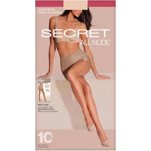 Invisible Sheer Control Top Panty w/Sandalfoot - 10 Denier All Nude Color