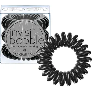 Invisibobble Original Hair Ring in True Black - Traceless, Hygienic, Comfortable Hair Ties