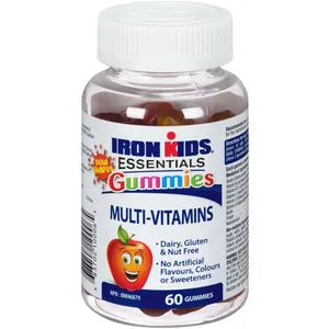 Iron Kids Multi Vitamin Gummies - Dairy, Gluten, Nut Free - Natural Flavors - 60 Count