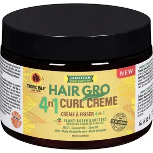 JBCO Hair Gro Curl Crème - 4 in 1 for All Curl Patterns - Moisturizes, Defines & Controls Frizz