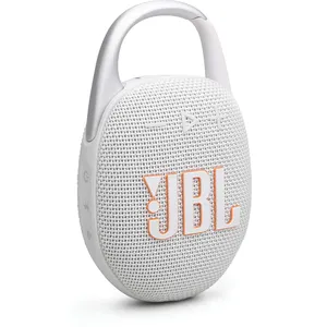 JBL Clip 5 Ultra-Portable Waterproof Speaker - White, 12 Hours Playtime, IP67, Bluetooth