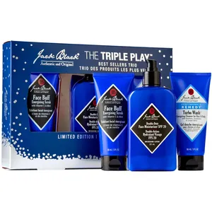 Jack Black Triple Play Set with Moisturizer SPF 20, Face & Body Cleanser for Ultimate Skincare