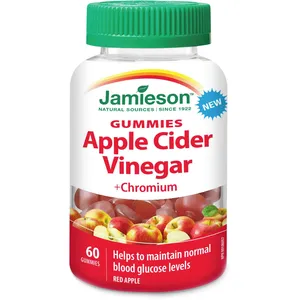 Jamieson Apple Cider Vinegar Gummies 500mg with Chromium - Vegan-Friendly, Delicious & All-Natural