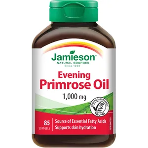 Jamieson Evening Primrose Oil 1000mg - High-Potency Formula with Vitamin E for Skin Hydration