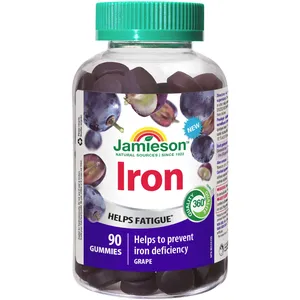 Jamieson Iron Gummies - Delicious Vegetarian Gummy for Iron Deficiency, 6mg Elemental Iron