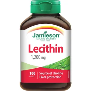 Jamieson Lecithin Softgels, 1,200 mg - Natural Choline for Healthy Liver Function