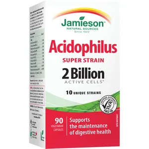 Jamieson Super Strain Acidophilus Probiotic - 2 Billion Active Cells for Healthy Digestion