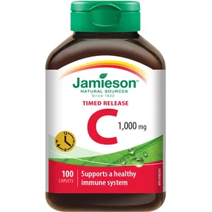 Jamieson Vitamin C 1000 mg Timed Release Caplets for Antioxidant Health Support
